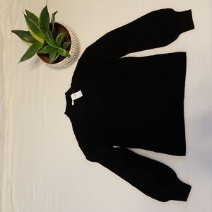 NWT black GAP sweater with bell sleeves and mock neck, size small